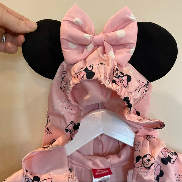 Disney Junior Minnie Mouse Jacket Hooded Ears Pink Size 6 - Picture 3 of 6